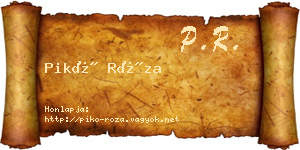 Pikó Róza névjegykártya